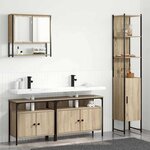 vidaXL Ensemble de mobilier de salle de bain 4 Pièces Chêne sonoma Moyen