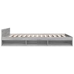 vidaXL Cadre de lit avec tiroirs sans matelas sonoma gris 150x200 cm