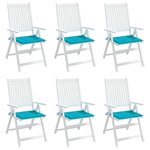vidaXL Coussins de chaise de jardin lot de 6 turquoise 40x40x4cm tissu