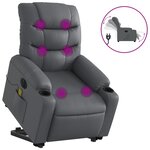 vidaXL Fauteuil inclinable de massage électrique gris similicuir