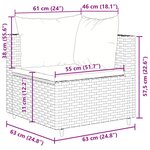 vidaXL Salon de jardin 10 Pièces avec coussins marron résine tressée