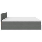 VidaXL Cadre de lit ottoman avec matelas gris foncé 200x200cm tissu