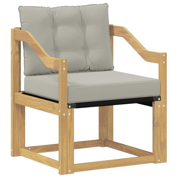 vidaXL Canapé d’extérieur Bois d'Acacia Massif Blanc et gris clair