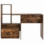 vidaXL Bureau Chêne fumé 131 5 x 50 x 106 5 cm Bois d'ingénierie