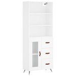 vidaXL Buffet haut Blanc 69 5x34x180 cm Bois d'ingénierie