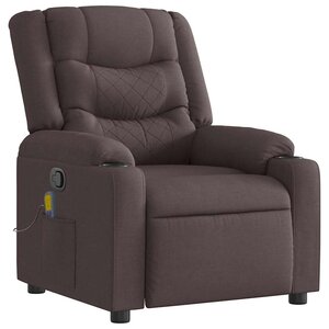 vidaXL Fauteuil de massage inclinable Marron foncé Tissu