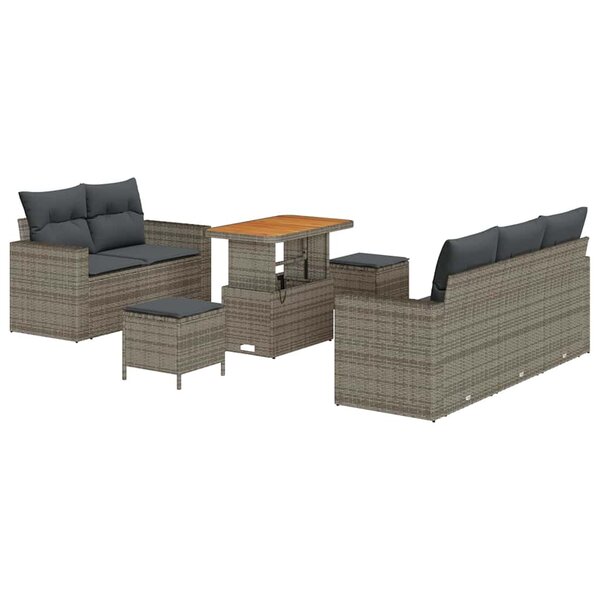 vidaXL Ensemble de canapé de jardin Manuel 8 Pièces Gris 90 x 55 x 71 cm