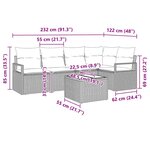 vidaXL Ensemble de canapé de jardin avec coussin 6 Pièces Gris clair