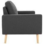 vidaXL Canapé à 3 places Gris foncé Tissu
