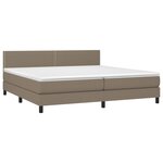 vidaXL Sommier à lattes de lit et matelas et LED Taupe 200x200cm Tissu