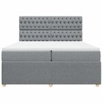 vidaXL Sommier à lattes de lit avec matelas Gris clair 200x200cm Tissu