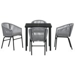 vidaXL Ensemble de jardin de 5 pièces en rotin poly gris