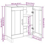 vidaXL Buffet Chêne noir 69 5 x 34 x 90 cm Bois d'ingénierie et fer