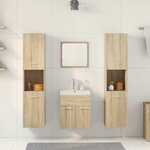 vidaXL Ensemble de meubles de salle de bain 5 Pièces chêne sonoma