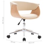 vidaXL Chaises pivotantes à manger lot de 2 crème similicuir