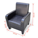 vidaXL Fauteuil Noir Similicuir