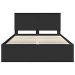 vidaXL Cadre de lit avec tête de lit Noir 135 x 190 cm Pin massif