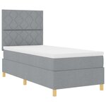 vidaXL Lit à ressorts avec tête de lit Gris clair 90 x 200 cm tissu