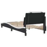 vidaXL Cadre de lit avec lumières LED noir blanc 100x200 cm similicuir