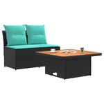 vidaXL 2 Pièce Canapé du milieu de jardin avec table relevable