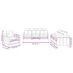 vidaXL Ensemble de canapés 3 Pièces avec coussins Noir Velours