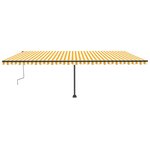 vidaXL Auvent manuel rétractable sur pied 600x300 cm Jaune/Blanc