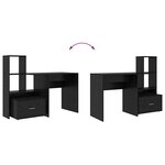 vidaXL Bureau Chêne noir 131 5 x 50 x 106 5 cm Bois d'ingénierie