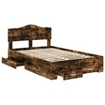 vidaXL Cadre de lit Chêne fumé 120 x 190 cm Bois d'ingénierie