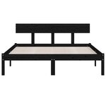 vidaXL Cadre de lit Noir Bois de pin massif 160x200 cm