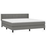 vidaXL Sommier à lattes de lit avec matelas Gris foncé 180x200cm Tissu