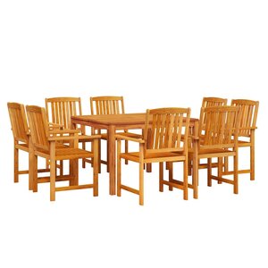 vidaXL Ensemble de salle à manger pour jardin 9 Pièces Marron