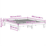 vidaXL Cadre de lit sans matelas blanc 180x200 cm bois massif de pin