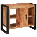 vidaXL Meuble sous-vasque de salle de bain Bois d'acacia massif  fer
