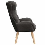 Fauteuil relaxant vidaXL en tissu curly laineux gris foncé
