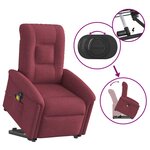 vidaXL Fauteuil inclinable de massage électrique Rouge bordeaux Tissu