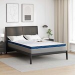vidaXL Coussins de Matelas Blanc et bleu 140 x 200 cm