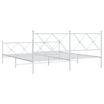 vidaXL Cadre de lit métal sans matelas et pied de lit blanc 180x200 cm