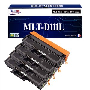 T3AZUR - 4x Toners compatibles avec Samsung MLT-D111L MLT-D111S pour Samsung Xpress M-2071 M-2071FH M-2071FW M-2071HW M-2071W M-2078 M-2078F M-2078FW M-2078W SL-M2022 M2022W