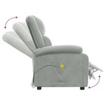 vidaXL Fauteuil de massage gris clair velours