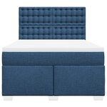 vidaXL Sommier à lattes de lit avec matelas Bleu 140x190 cm Tissu