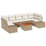 vidaXL Ensemble de canapé de jardin 8 Pièces Beige Poly rotin