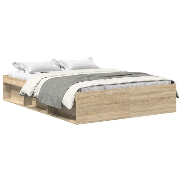vidaXL Cadre de lit sans matelas chêne sonoma 120x190 cm