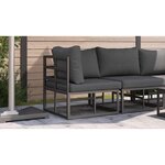 vidaXL Mobilier de jardin avec coussin avec oreiller Noir Aluminium