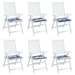 vidaXL Coussins de chaise de jardin lot de 6 50x50x4 cm tissu