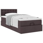 vidaXL Lit ottoman avec matelas marron foncé 90x200 cm tissu