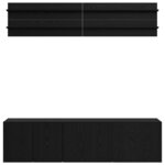 vidaXL Unites TV Montage mural 6 Pièces Chêne noir Bois d'ingénierie