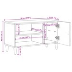vidaXL Meuble TV Marron 80 x 31 5 x 46 cm Bois de mangue massif