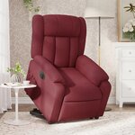vidaXL Fauteuil inclinable électrique rouge bordeaux tissu