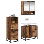 vidaXL Ensemble de mobilier de salle de bain 3 Pièces Bois Ancien