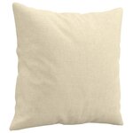 vidaXL Canapé 3 places avec oreillers décoratifs crème 180 cm tissu